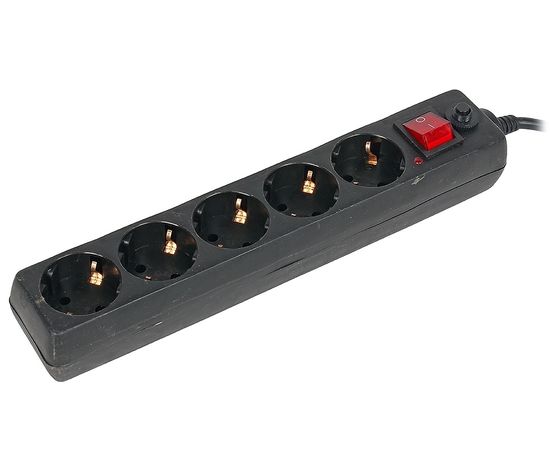  Фильтр-удлинитель сетевой Buro 500SH-1.8-UPS-B 1.8м (5 розеток) Black (коробка) 