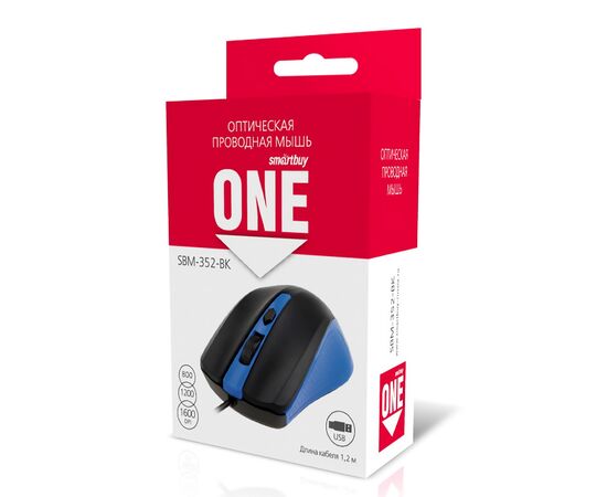  Мышь оптическая Smart Buy SBM-352-BK ONE (blue/black) 
