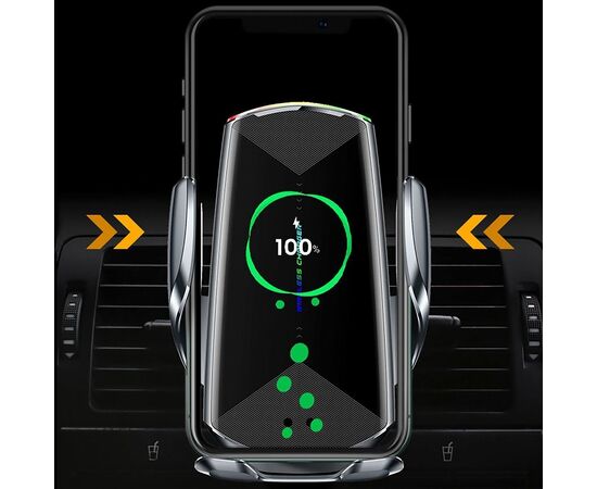  Держатель автомобильный с беспроводной зарядкой - Q1 (black) 