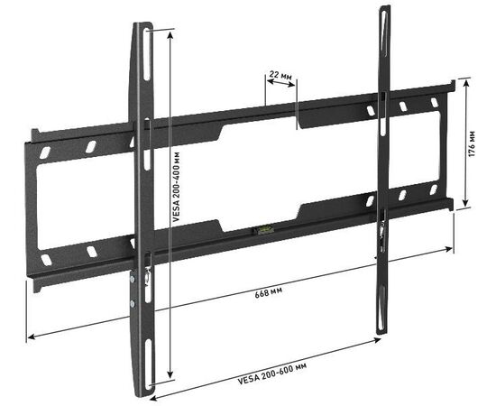  Кронштейн для телевизора Holder F6618-B черный 32"-70" до45кг фиксированный 