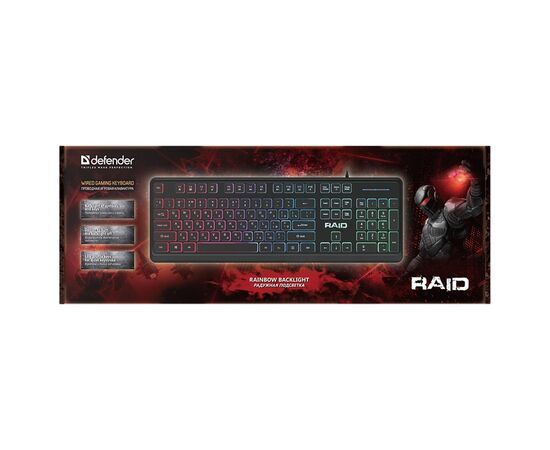  Клавиатура Defender Raid GK-778DL мембранная игровая с подсветкой USB (black) (220007) 