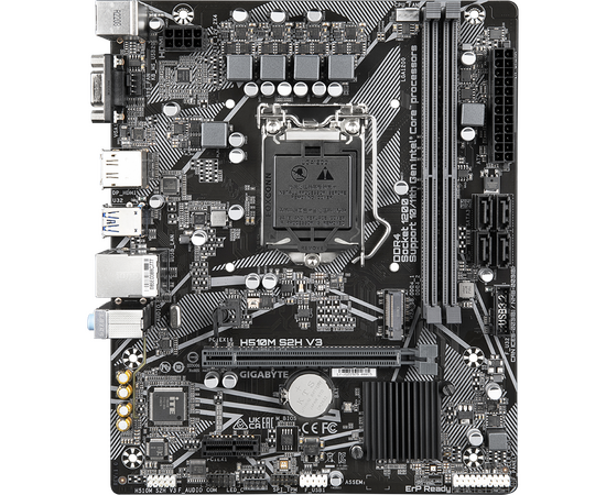  MB s1200 Gigabyte H510M S2H V3, Intel H470, 2xDDR4-3200 МГц, 1xPCI-Ex16, 1xM.2, Micro-ATX 