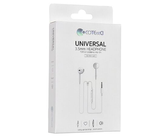  Проводные наушники COTEetCI CS5188, Jack 3.5mm, белый 