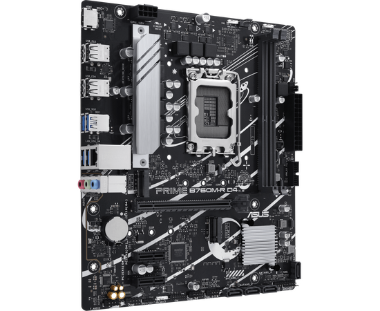  MB s1700 ASUS PRIME B760M-R D4, Intel B760, 2xDDR4-3200 МГц, 1xPCI-Ex16, 2xM.2, Micro-ATX 