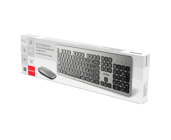  Беспроводной набор клавиатура + мышь Smart Buy SBC-233375AG-GK (grey/black) (226858) 