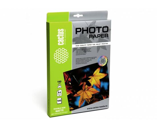  Фотобумага Cactus CS-MA4190100DS A4/190г/м2/100л/белый матовое/матовое для струйной печати 