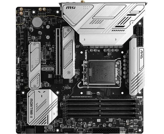  MB s1700 MSI Mag B760M Mortar Wifi II, 4*DDR5, 1*PCIEx16, 1*PCIEx4, 3*M.2, 2*TypeC, 3*USB3.2Gen2, 2*USB3.2Gen1, 8*USB2.0, 4*SATA3.0, 2.5G, DP, HDMI 