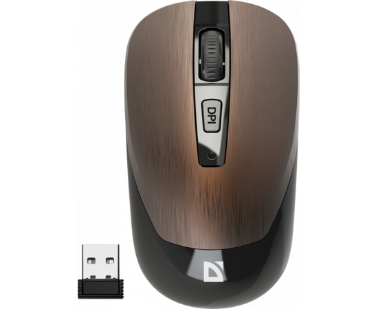  Мышь DEFENDER Wave MM-995 (52995) оптическая, беспроводная USB, чёрный 