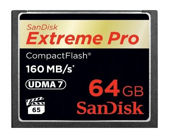  Карта памяти Sandisk SDCFXPS-064G-X46 Extreme Pro CF 160MB/s 64 GB VPG 65, UDMA 7 