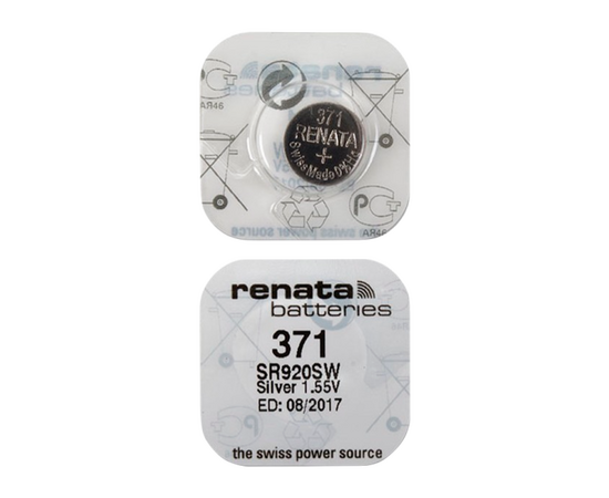  Батарейка Renata 371 (SR920SW) Silver Oxide 1.55V (1/10/100) 