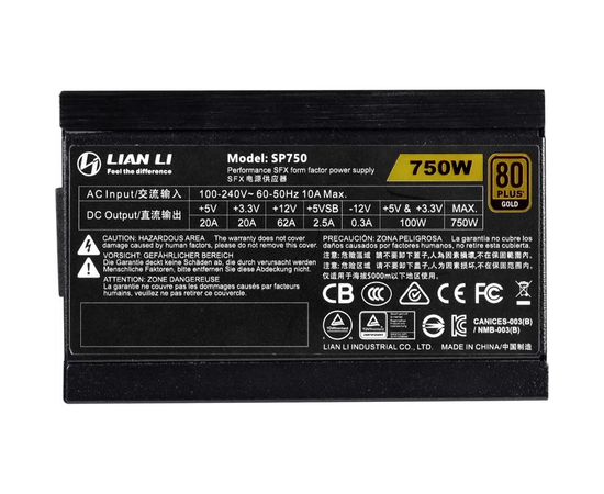  Блок питания Lian Li SP750 Black (G89.SP750B.00EU) 750W (SFX, 20+4 pin, 92mm fan, PCI-E 6+2Px2, 4xSATA) 