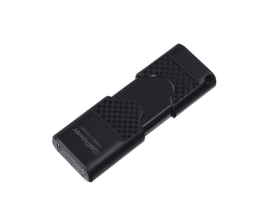  Флеш-накопитель GoPower SLIDER 32GB USB2.0 пластик черный матовый (1/50/1000) 