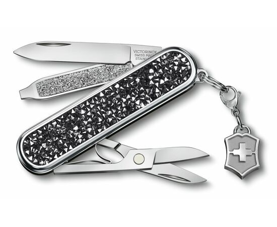  Складной нож Victorinox Classic Brilliant Crystal 0.6221.35, функций 5, 58мм, черный/серебристый, коробка подарочная 