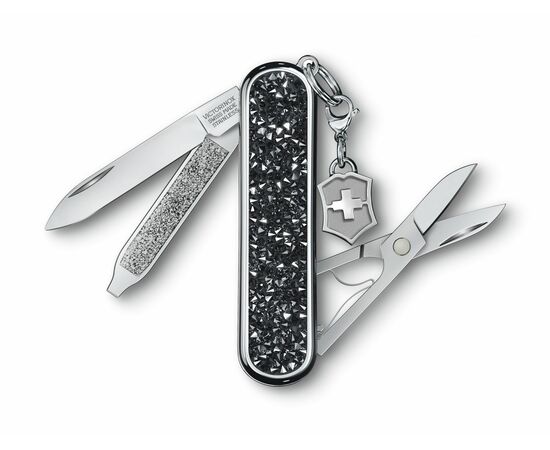  Складной нож Victorinox Classic Brilliant Crystal 0.6221.35, функций 5, 58мм, черный/серебристый, коробка подарочная 