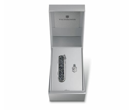  Складной нож Victorinox Classic Brilliant Crystal 0.6221.35, функций 5, 58мм, черный/серебристый, коробка подарочная 