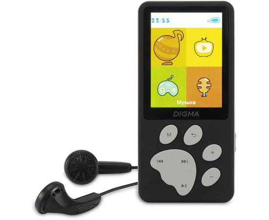  MP3 плеер Digma S5 flash 8ГБ черный/серый 
