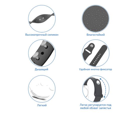  Ремешок силиконовый Great Case Sport для Apple Watch 42/44/45/49 мм, 235мм, на кнопке, абрикосовый (2) 