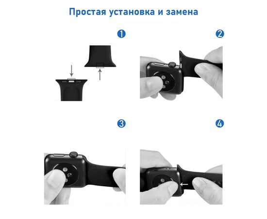  Ремешок силиконовый Great Case Sport для Apple Watch 42/44/45/49 мм, 235мм, на кнопке, абрикосовый (2) 