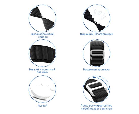  Ремешок нейлоновый Great Case Alpine Loop для Apple Watch 42/44/45/49 мм, 235мм, на застежка, зеленый (3) 