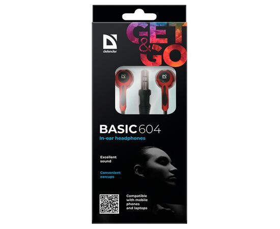  Проводные наушники внутриканальные Defender Basic-604 Jack 3,5  (red) (218092) 