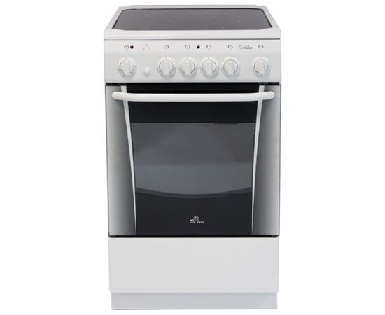  Плита Электрическая De Luxe 506004.03эс белый стеклокерамика, 85x50x60см, 4 конфорки, духовка 54л,  класс А 