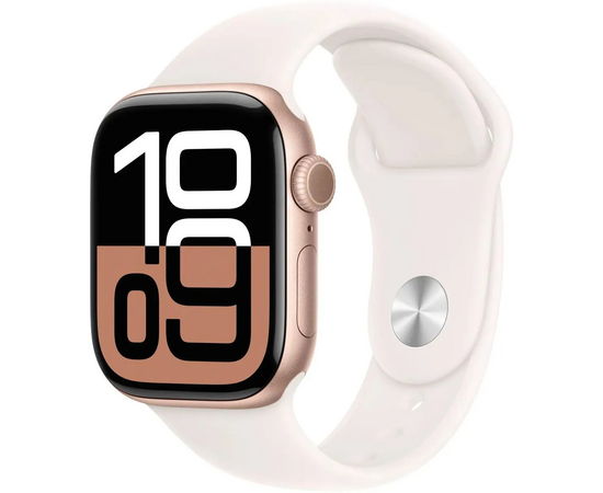  Smart-часы Apple Watch Series 10 MWWH3LW/A 42мм OLED корп.розовое золото Sport Band рем.белый разм.брасл. S/M 