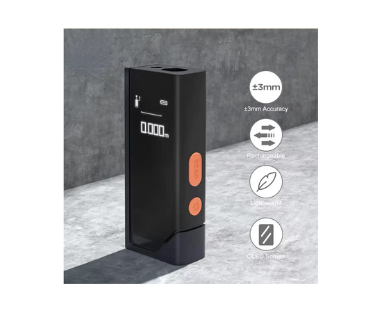 Лазерный дальномер Deli Home Series Black DL331150 диапазон измерений 0,05-50м, точность измерения ±3мм, 370 мАч, OLED дисплей, Type-C, вес 48 