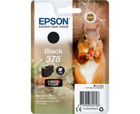  Картридж Epson C13T37814020 Singlepack Black 378 Claria Photo HD Ink 