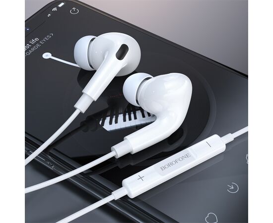  Проводные наушники BOROFONE BM80 Pro Elegant, Jack 3.5mm, 1.2 м, белый 