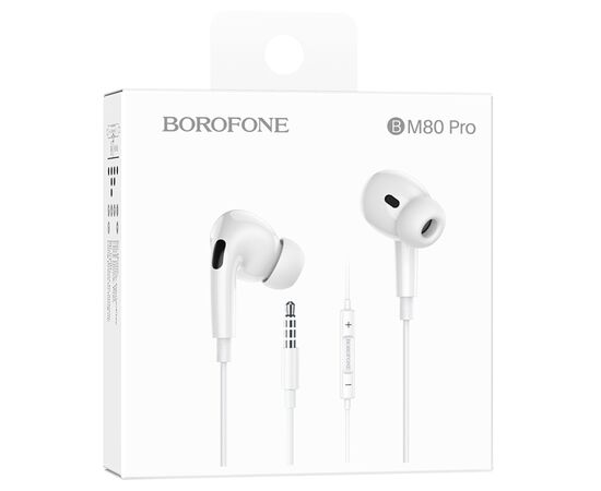  Проводные наушники BOROFONE BM80 Pro Elegant, Jack 3.5mm, 1.2 м, белый 