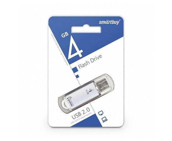  USB-флешка Smartbuy 4GB V-Cut Silver 