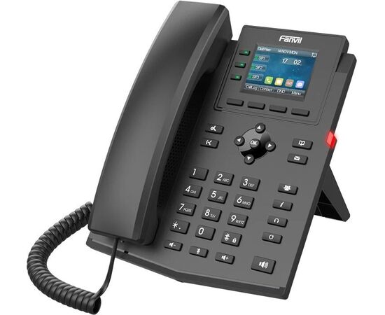  Телефон X303P Fanvil X303P 2xEthernet 10/100, LCD 320x240 2,4", бп, 6 Parties conference, 3 Line Key, HD voice, 4 SIP Line, Opus+IPV6, PSU, POE 