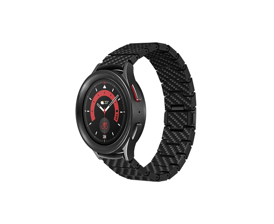  Браслет PITAKA Carbon Fiber серия Modern для Samsung Galaxy Watch (40/42/44/45/46 мм.), чёрно/серый (полоска) 