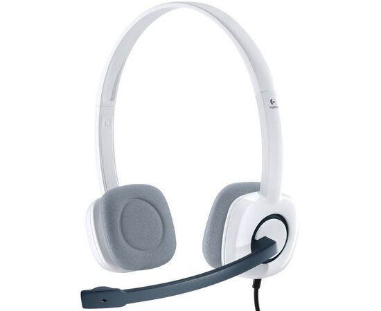  Гарнитура Logitech H150 (981-000453) белый/черный для контактных центров, накладные, проводные 