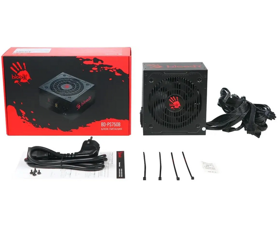  Блок питания BLOODY BD-PS750B, 750Вт, 120мм, черный, retail 