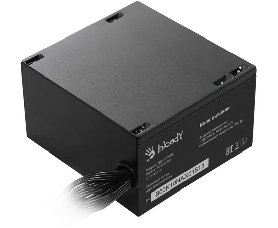  Блок питания BLOODY BD-PS750B, 750Вт, 120мм, черный, retail 