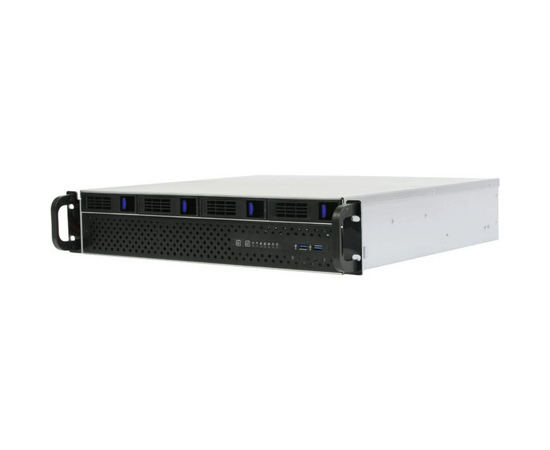 Корпус Procase ES204XS-SATA3-B-0 2U Rack (4 SATA III/SAS 12Gbit hotswap HDD), черный, без блока питания, глубина 400мм, MB 12"x13" 