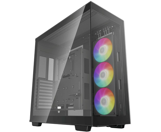  Корпус Deepcool CH780 без БП, боковое окно (закаленное стекло), 3xARGB LED 140мм, черный, E-ATX 
