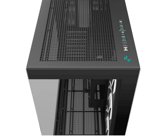  Корпус Deepcool CH780 без БП, боковое окно (закаленное стекло), 3xARGB LED 140мм, черный, E-ATX 